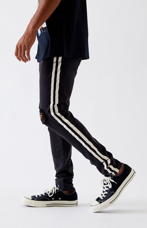 louter jeugd Vrouw Side Stripe Ripped Stacked Skinny Jeans | PacSun | PacSun