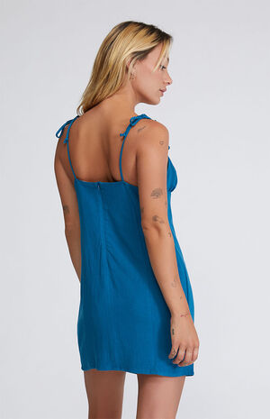 Ruched Linen Mini Dress image number 3