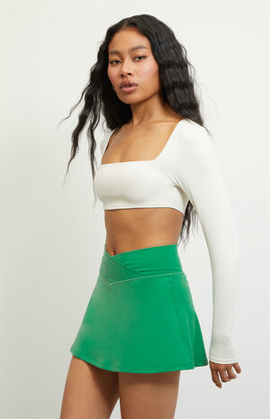 PAC WHISPER Active Green Crossover Front Mini Skirt image number 3