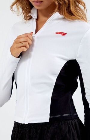 x PacSun Racer Zip Up Long Sleeve Top image number 2