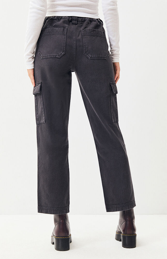 pacsun almost black utility cargo pants