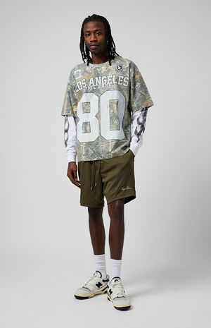 Olive Pacific Sunwear Aaron Mesh Volley Shorts image number 2
