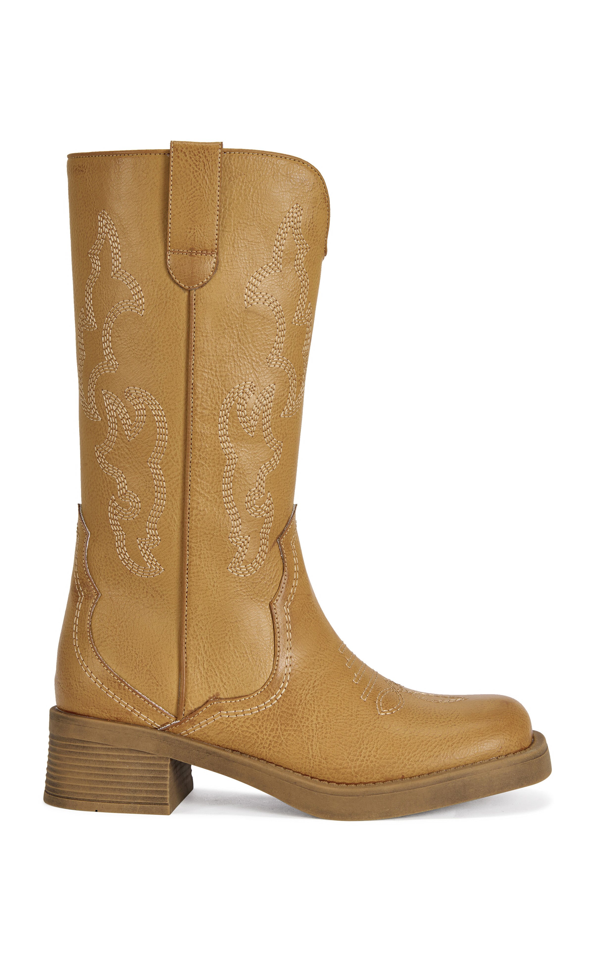 AZALEA WANG Women's Mariana Tan Western Boots