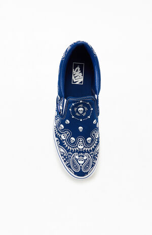 Blue Classic Slip-On Bandana Shoes image number 5