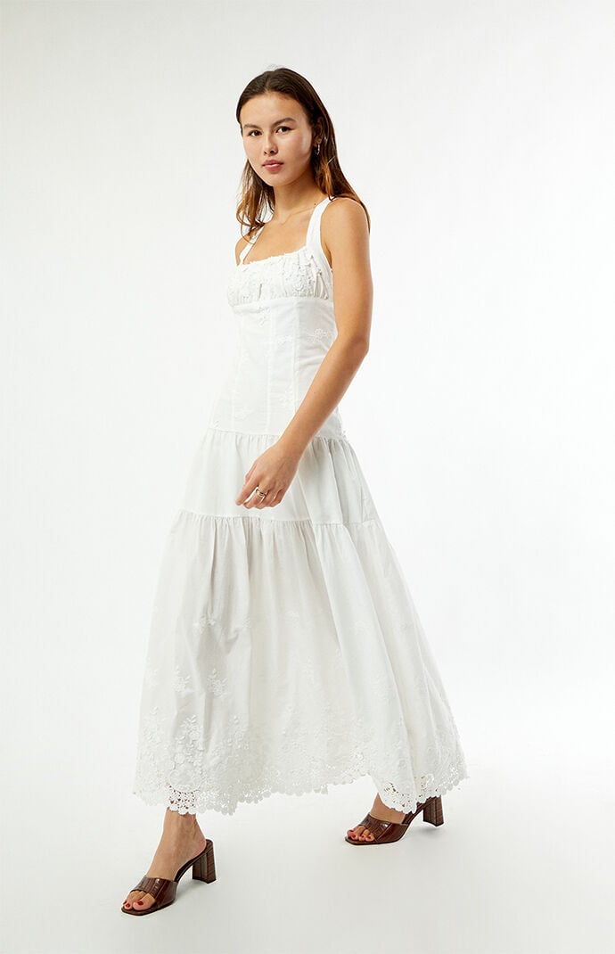 WEWOREWHAT Ruched Cup Peplum Midi Dress