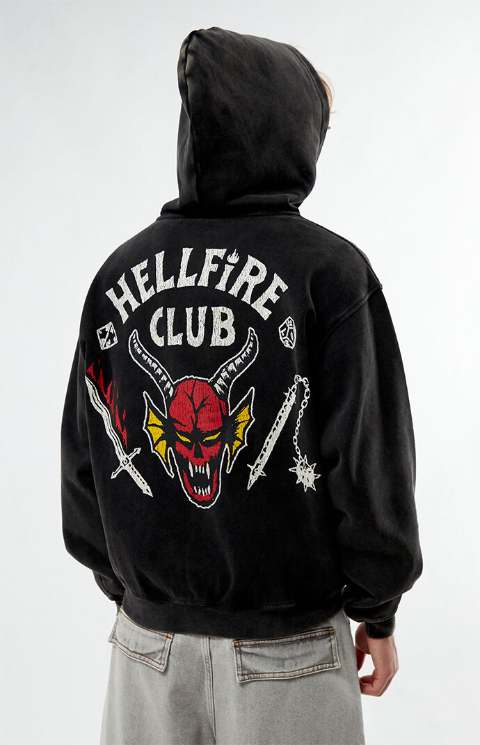 PACSUN ストレンジャーシングス HELLFIRE CLUB トレーナー Netflix Stranger Things Hellfire Club Zip Up Hoodie | PacSun