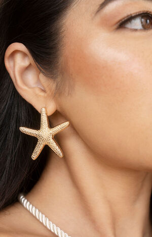 Statement Starfish Stud Earrings image number 6