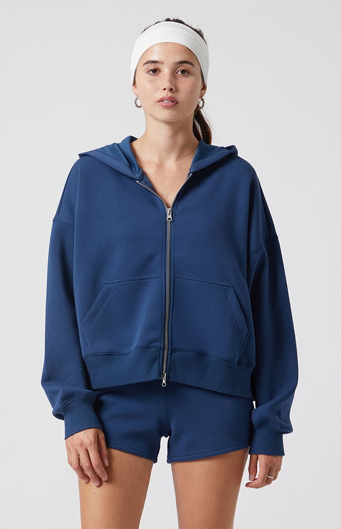 PAC 1980 Active Sweat Modal Cropped Zip Up Hoodie | PacSun