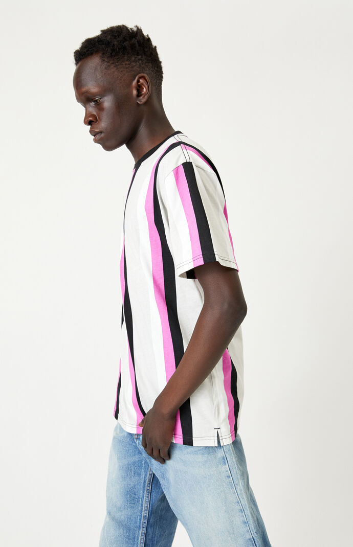 Pink Vertical Striped T-Shirt