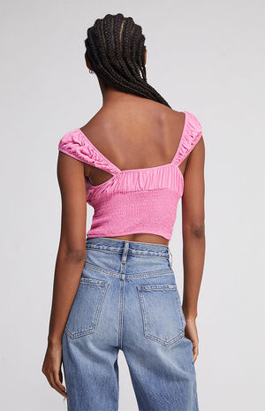 Smocked Button Down Top image number 4