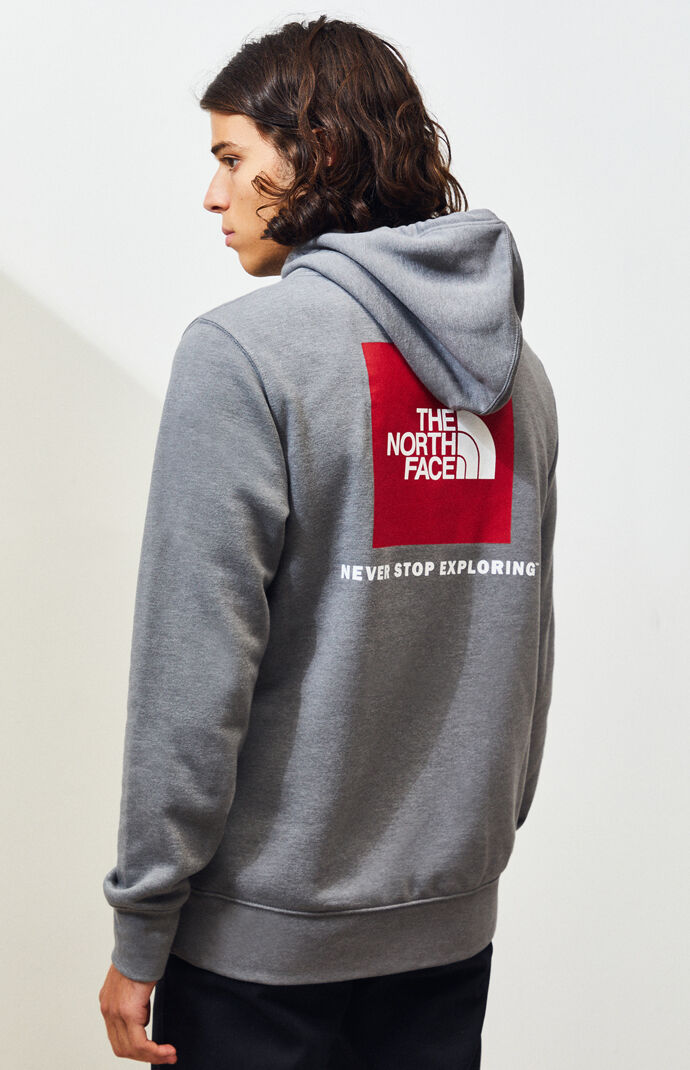 The North Face Heather Grey Red Box 