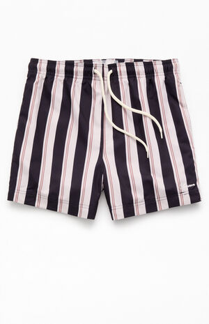 Black Striped 4.5'' Swim Trunks image number 1