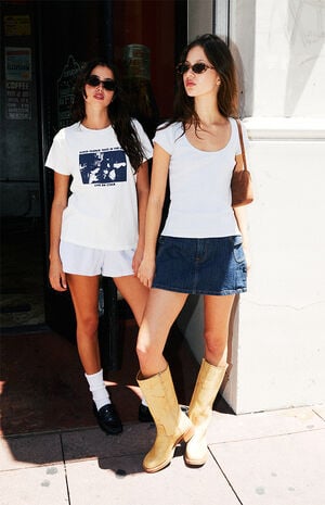 Light Blue Leslie Scalloped Top image number 1