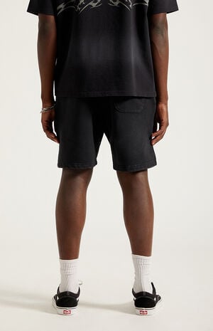 Black Graphic Fleece Volley Sweat Shorts image number 5