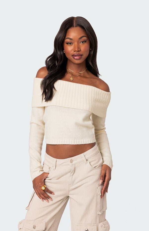 Tamara Fold Over Knit Top