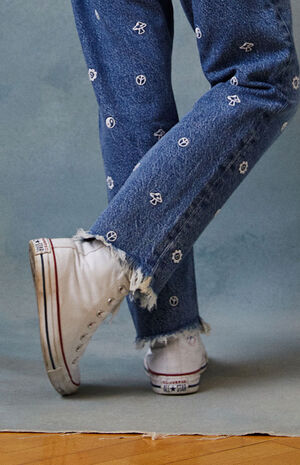 Allover Print Straight Leg Jeans image number 5