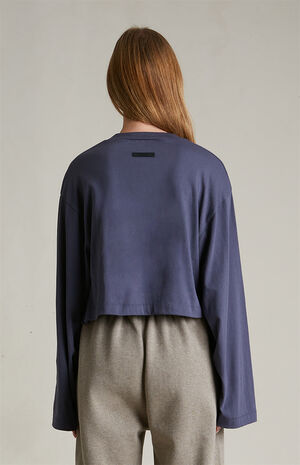 Women's Marine Tri-Blend Cropped Long Sleeve T-Shirt image number 4