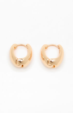 Gold Chunky Hoop Earrings image number 2
