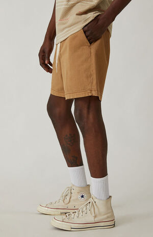 Khaki Twill Volley Shorts image number 2