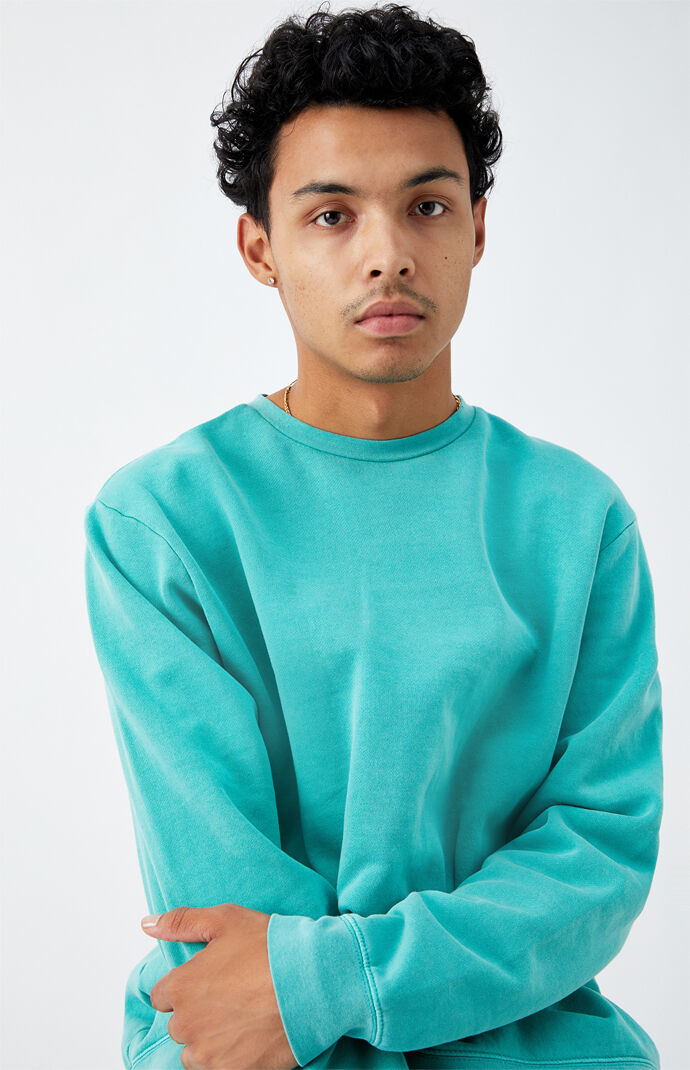 Green Vintage Wash Crew Neck Sweatshirt