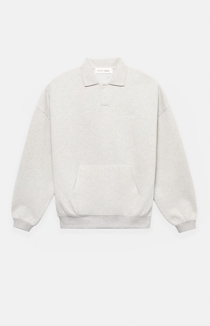 Fear of God Oatmeal Heather Signature '90s Polo Sweatshirt