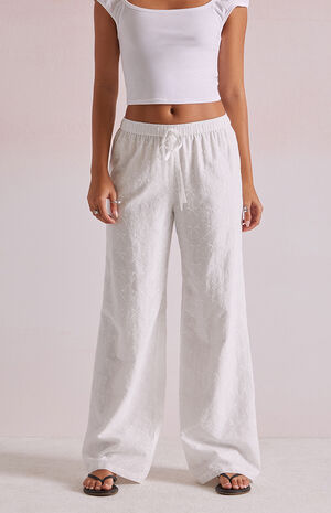 Bow Embroidered Lounge Pants image number 2