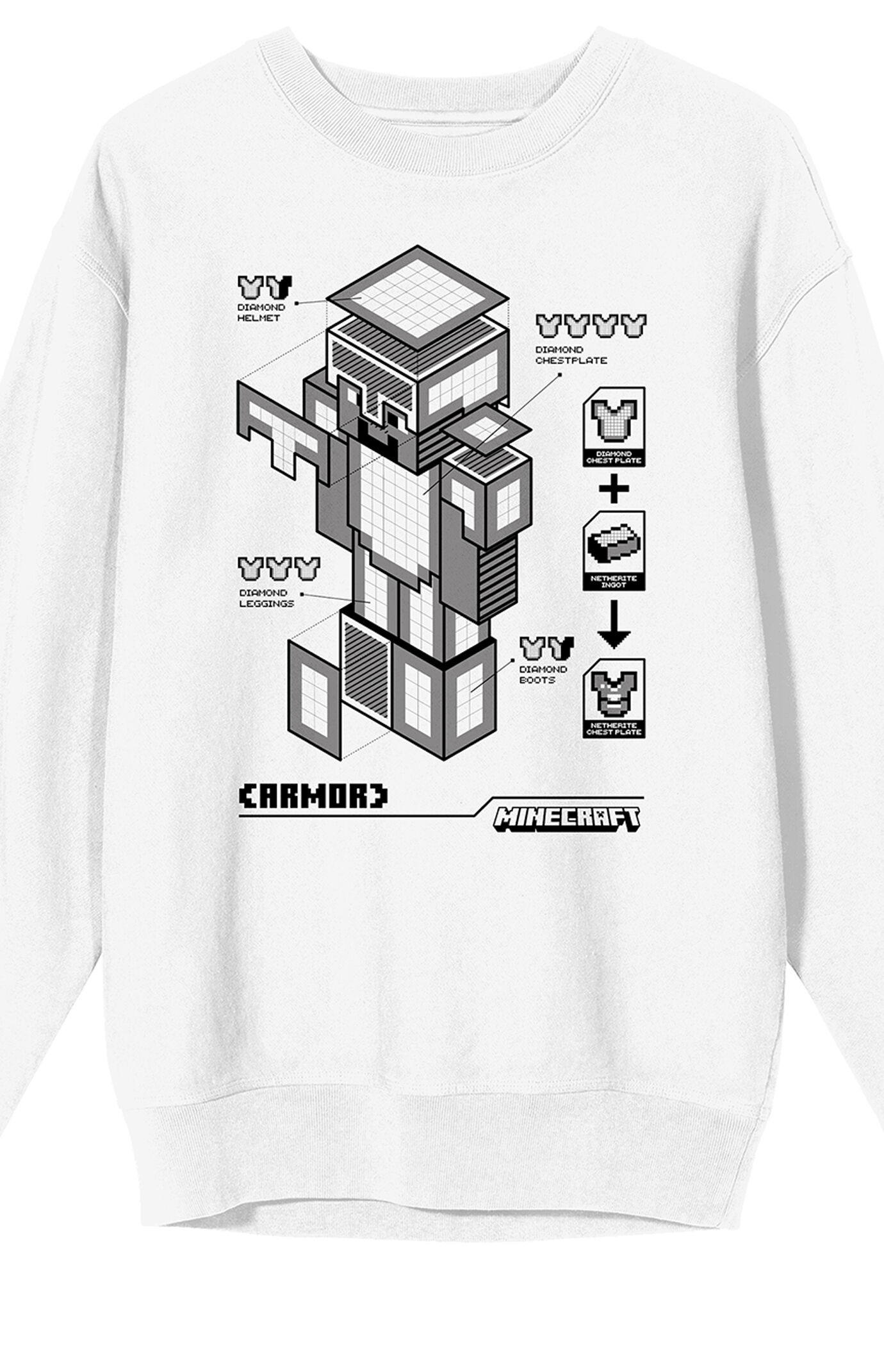 Minecraft Diamond Armor Crew Neck Sweatshirt