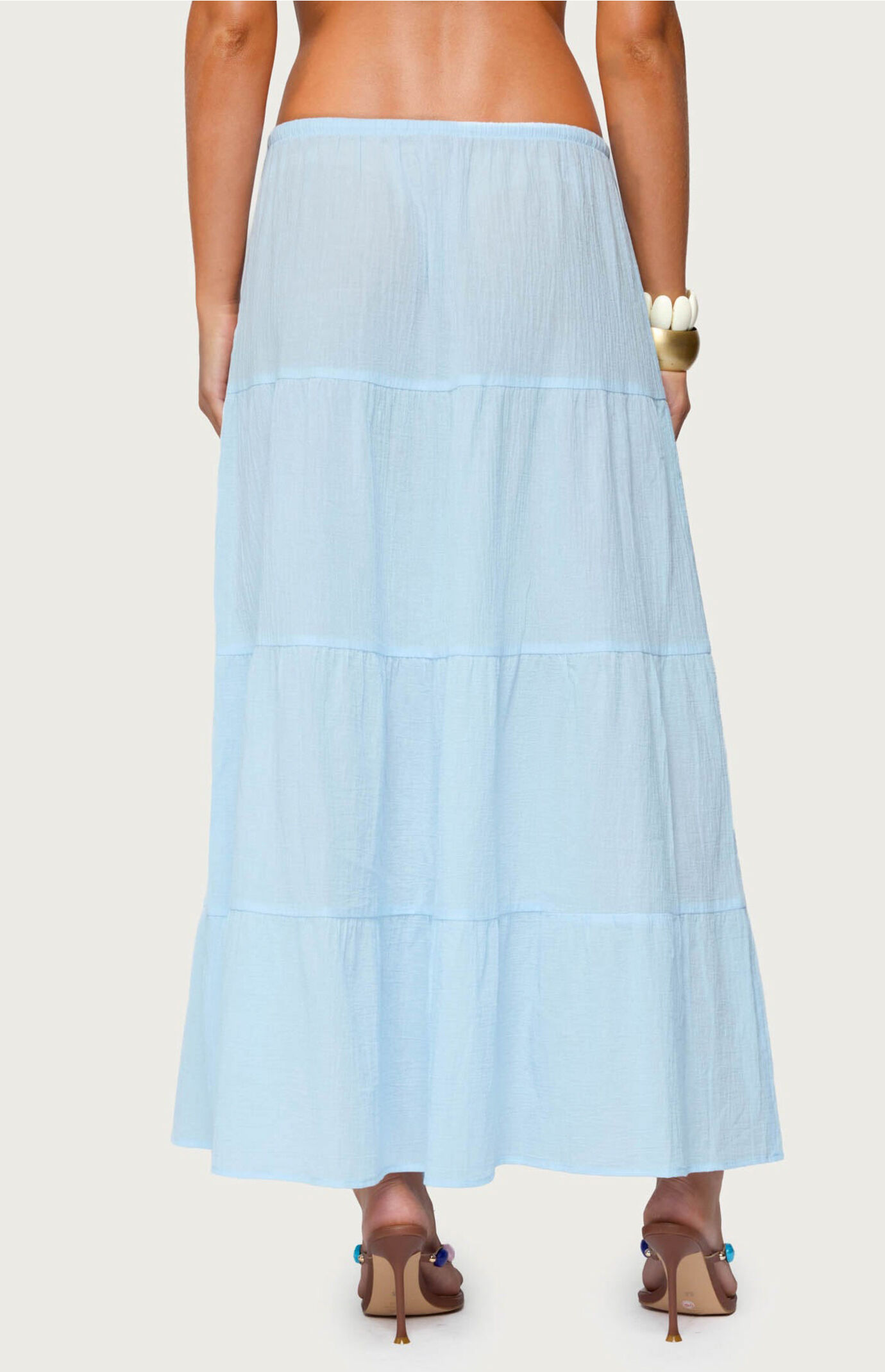 Edikted Kaila Cotton Tiered Maxi Skirt | PacSun
