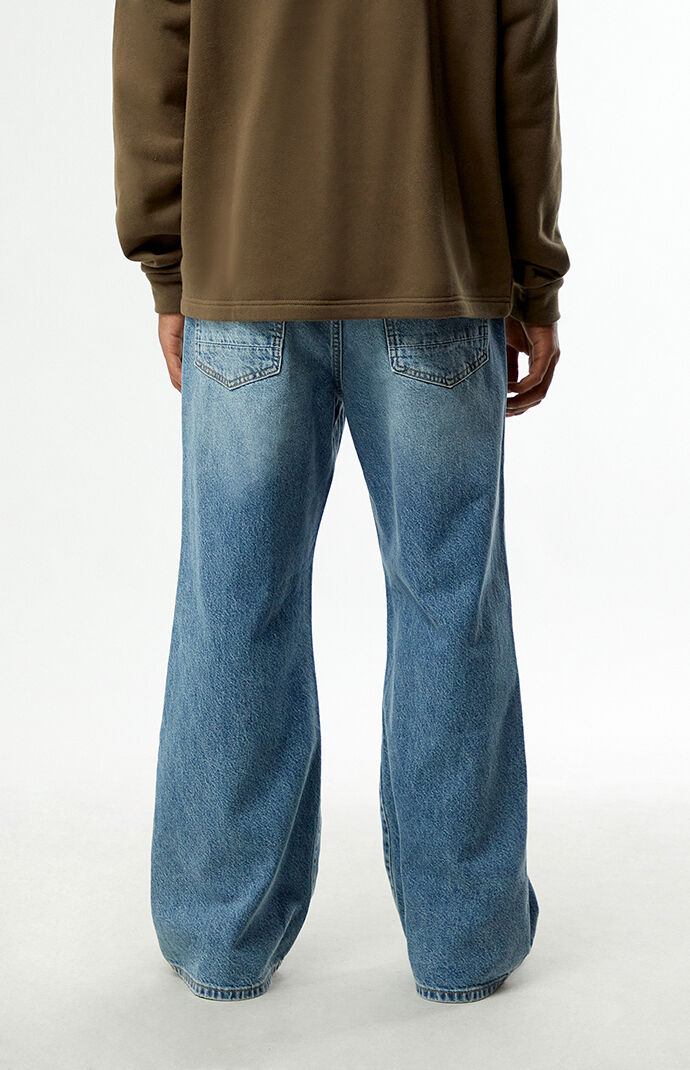Pacsun Bennett Baggy Flare Jeans Medium Blue | Pacsun