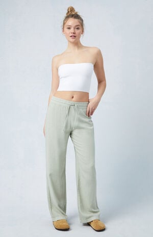 Sage Linen Pull-On Pants image number 4