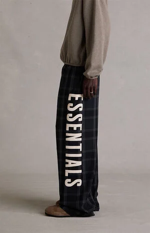 Vintage Black Plaid Lounge Pants image number 3
