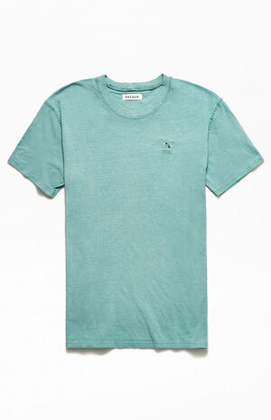 Aqua Vintage Wash Split Logo Seam T-Shirt image number 1