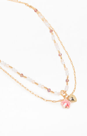 Floral Beaded Layered Necklace image number 2