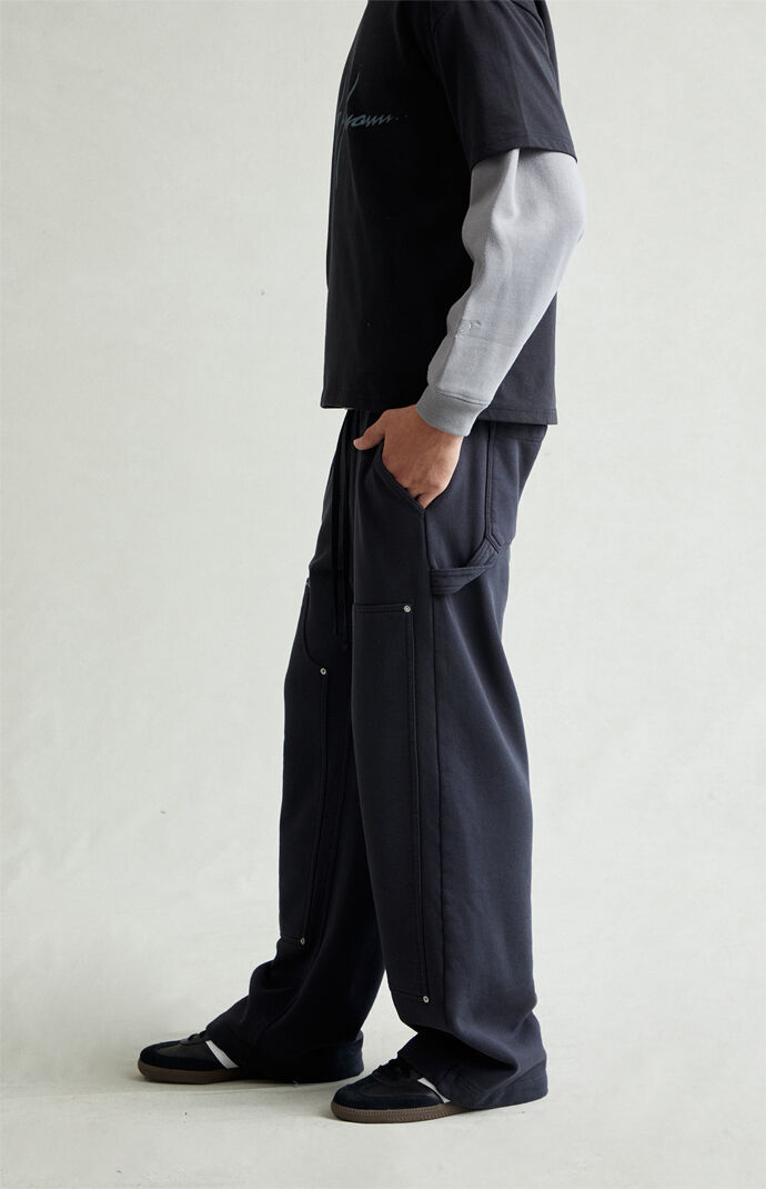 Pacsun Black Paneled Carpenter Fleece Extreme Baggy Sweatpants