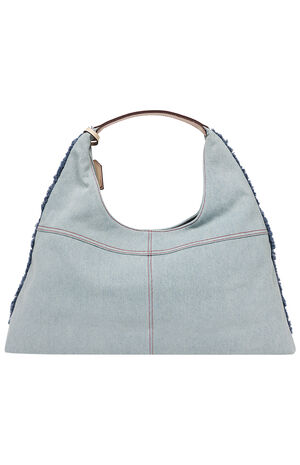 Arden Contrast Stitch Denim Hobo Bag image number 5