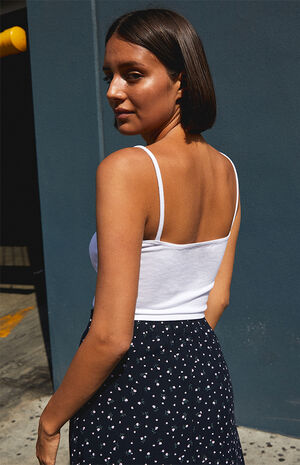 White Isidore Button Tank Top image number 3