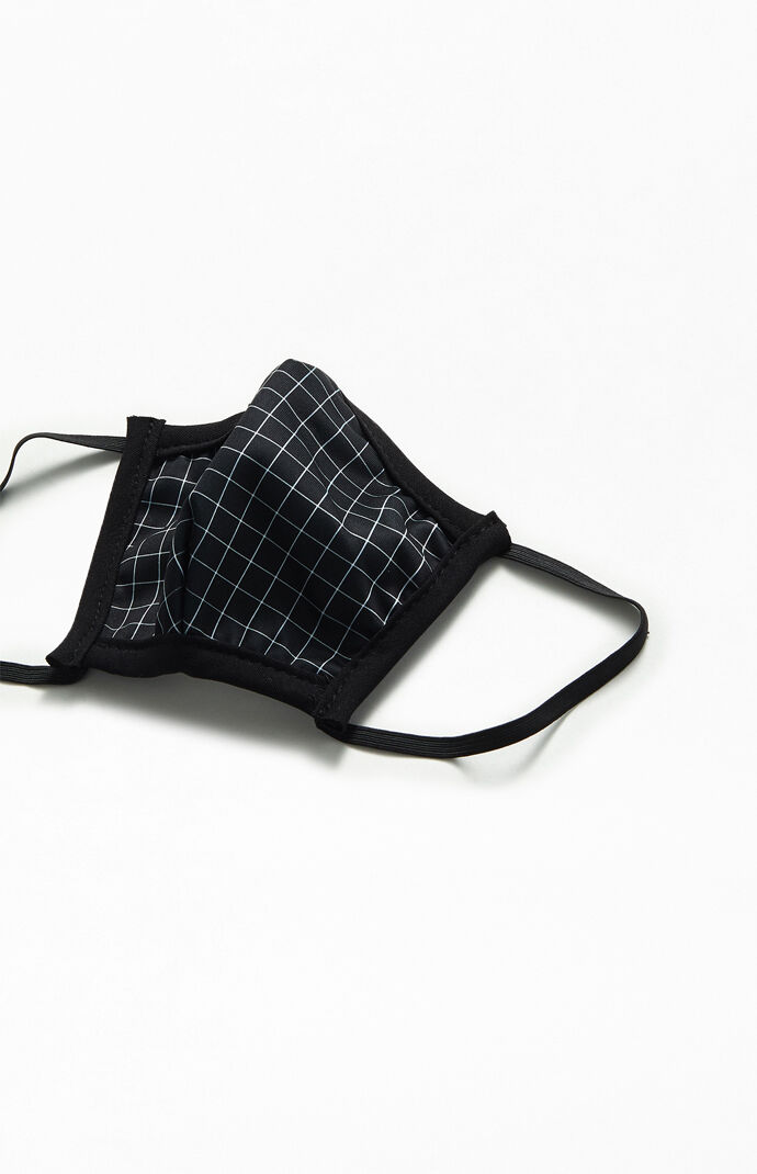 Small Grid Print Face Mask