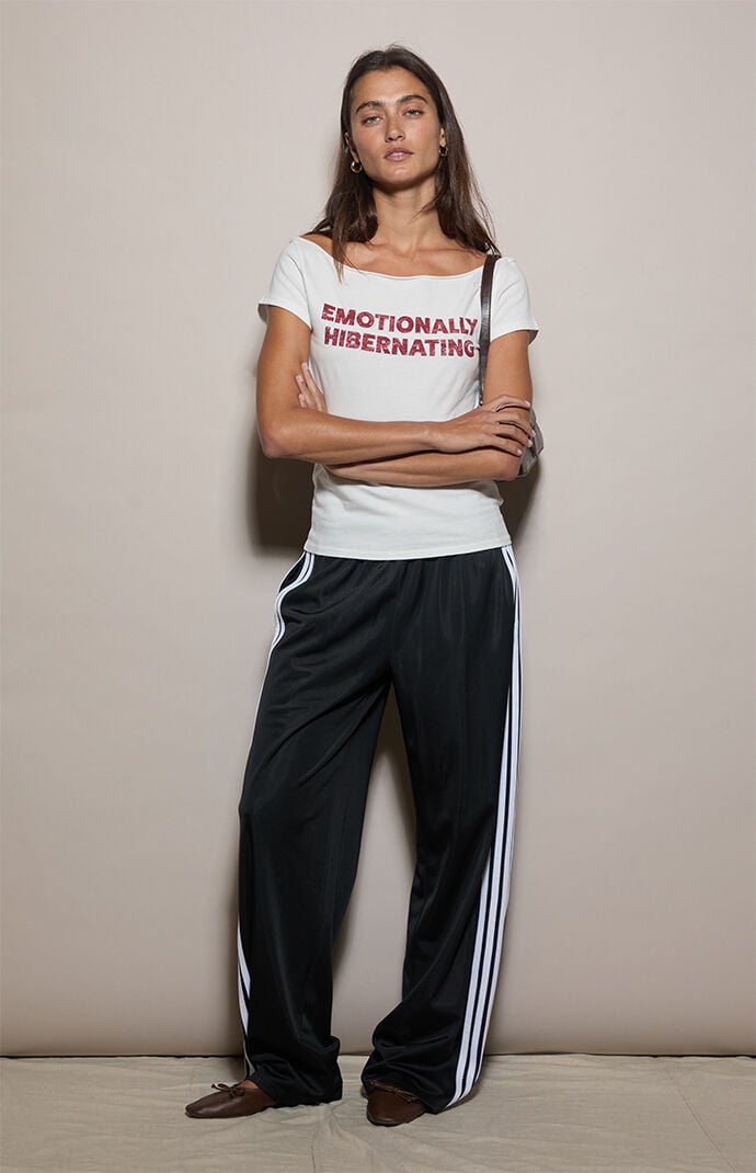 Pacsun Emotionally Hibernating Off-The-Shoulder T-Shirt