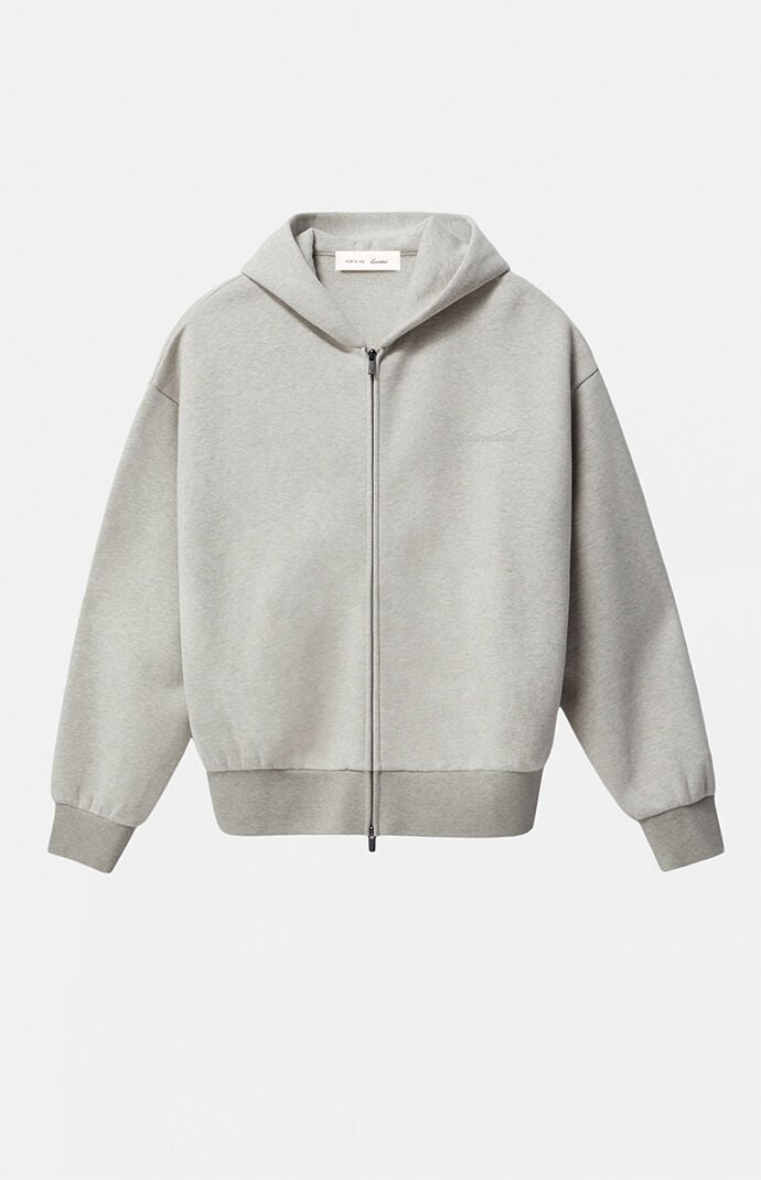 Fear of God Concrete Heather Signature Classic Full Zip Hoodie