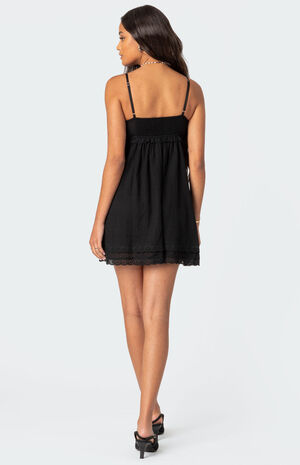 Bonny Lace Trim Cotton Mini Dress image number 5