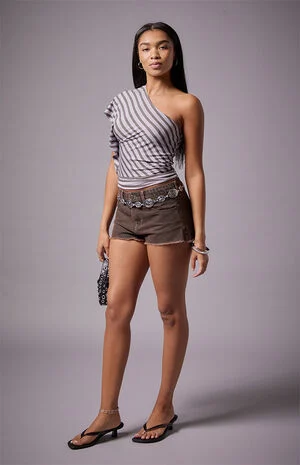 Joan One Shoulder Striped Top image number 1
