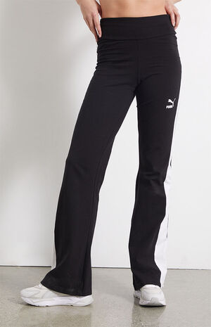 Black T7 Flared Legging Pants image number 2