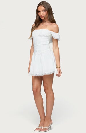 Darah Lace Off-The-Shoulder Mini Dress image number 4