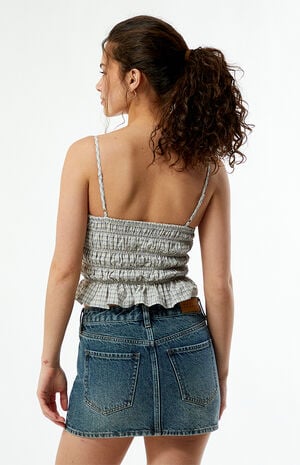 Plaid Ruched Tank Top image number 4