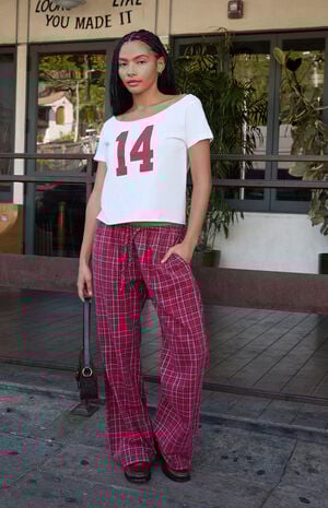 Red Plaid Anastasia Baggy Pants image number 2