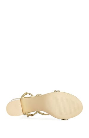 Women's Revani Gold Wrap Around Block Heels image number 5