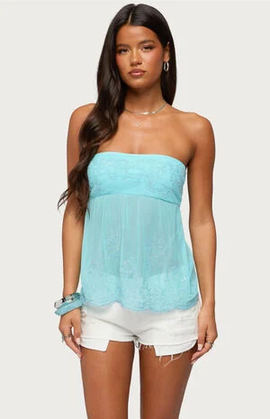Corra Rhinestone Lace Top image number 1