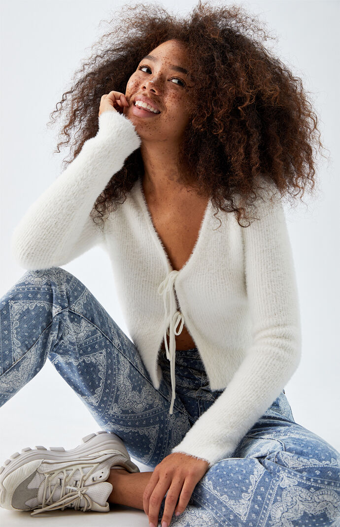 tie in the front cardigan
