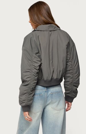 Dolan Ruched Oversized Bomber Jacket image number 3