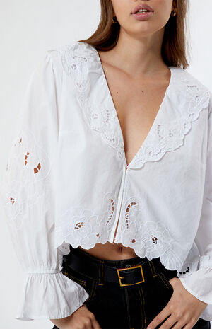 Maisie Cutwork Long Sleeve Top image number 2